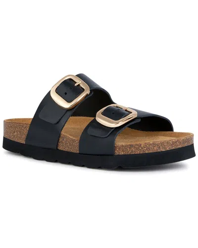 Geox Brionia Leather Sandal In Black