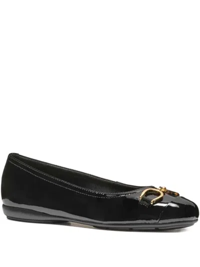 Geox Buckle-detail Ballet Flats In Black