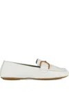 Geox Buckle-detail Loafers In White