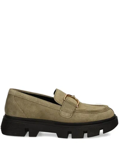 Geox Buckle-detail Platform Loafers In Green