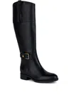 Geox Buckle-fastening Leather Knee-high Boots In Black