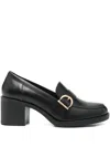 Geox Buckle-strap Loafers In Black