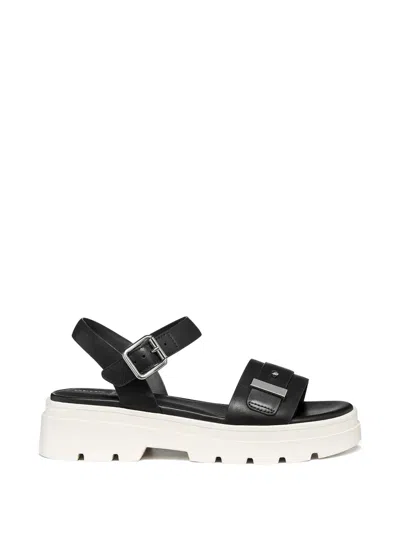 Geox Buckle-fastening Chunky-sole Sandals In Black