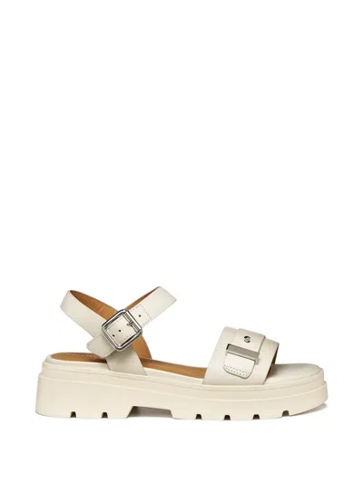 Geox Buckle-fastening Chunky-sole Sandals In White