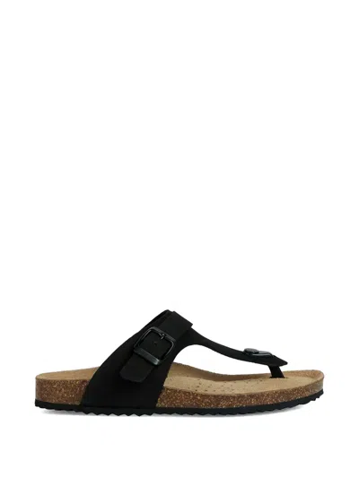 Geox Buckle-fastening Flip-flops In Black