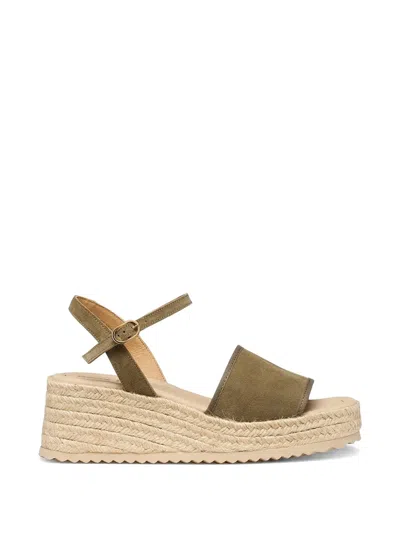Geox Buckle-fastening Platform Espadrilles In Green