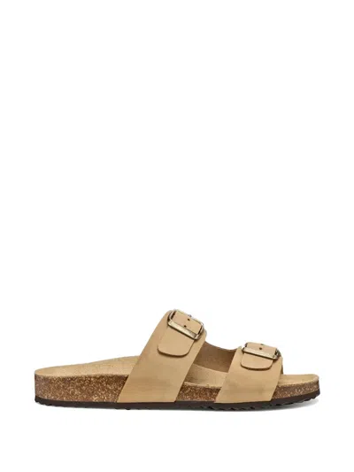 Geox Buckle-fastening Slides In Brown