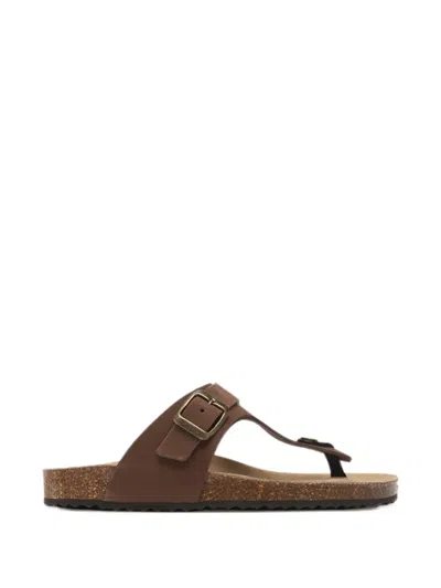 Geox Buckle-fastening Thong Sandals In Burgundy
