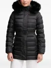 Geox Catria Hooded Belted Coat In Black