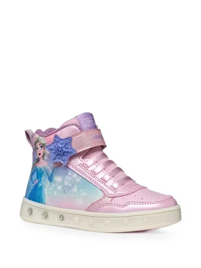 Geox Kids' Character-print Touch-strap Sneakers In Multi