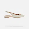 Geox Woman Ballet Flats Off White Size 7.5 Leather In Light Sand
