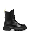 Geox Chunky-sole Lace-up Boots In Black