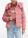 Geox Corduroy Quilted Jacket In Pink