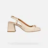 Geox Woman Pumps Beige Size 7.5 Leather In Light Sand