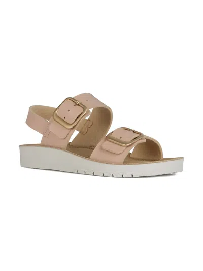 Geox Kids' Costarei Buckle-embellished Sandals In Brown