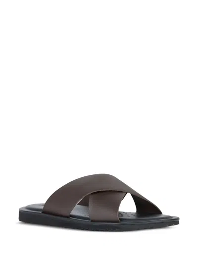 Geox Cross-strap Leather Sandals