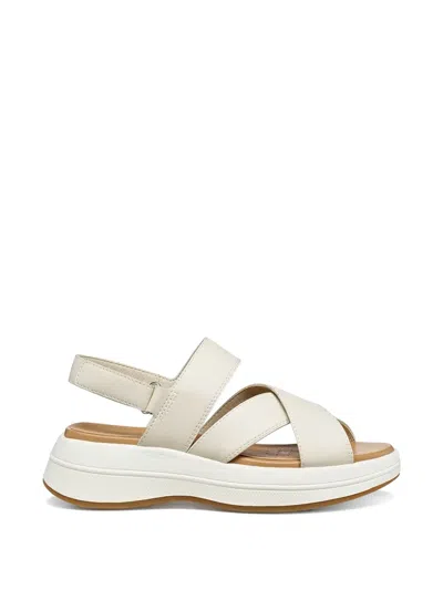 Geox Crossover-strap Touch-strap Sandals In White
