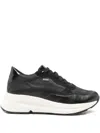Geox D Backsie Panelled Sneakers In Black
