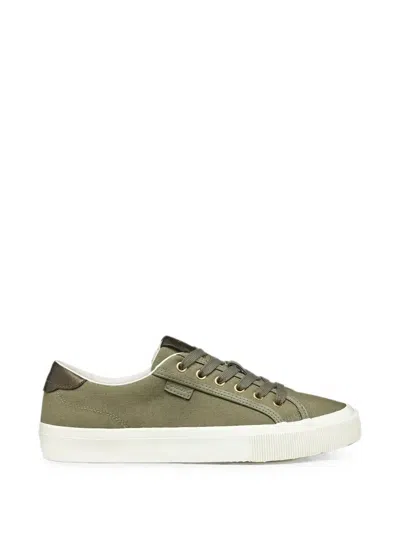 Geox D Emmeleny Lace-up Canvas Sneakers In Green