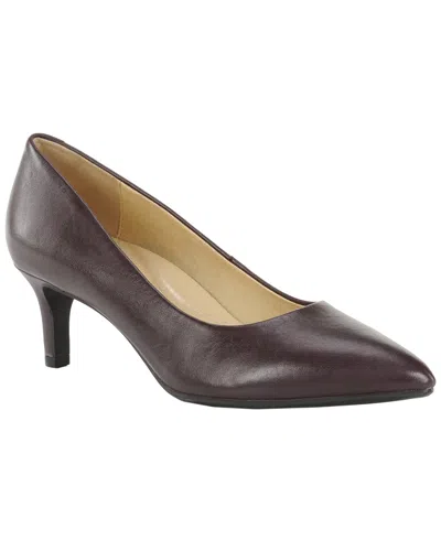 Geox D Forsythia Leather Mid Pump In Brown
