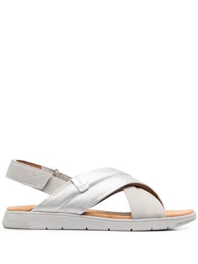 Geox Dandra Leather Sandals In Grau
