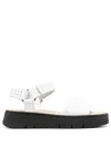 Geox Dandra Open-toe Leather Sandals In White