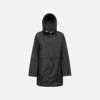 Geox Dandra Hooded Drawstring Jacket In Black
