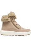 Geox Dayla Abx Fur-trimmed Boots In Brown