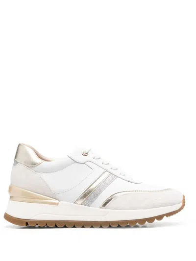 Geox Desya Metallic-effect Sneakers In White
