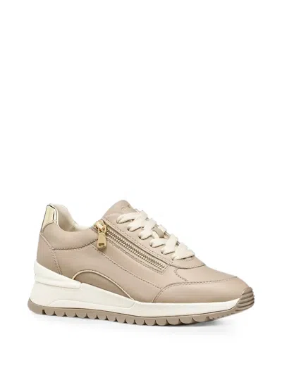Geox Desya Side-zip Leather Sneakers In Multi