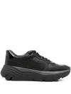 Geox Diamanta Leather Chunky Sole Sneakers In Black