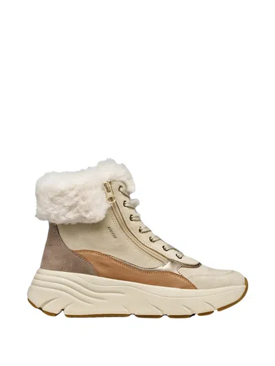 Geox Diamanta Lace-up Boots In Neutral