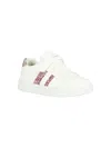 Geox Djrock Glittered Striped Sneakers In White
