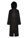 Geox Doralea Hooded Drawstring Coat In Black