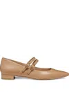 Geox Double-buckle Pointed-toe Flats In Gold