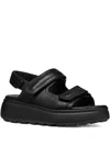 Geox Double-strap Platform Sandals In Black