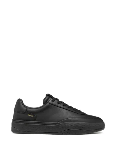 Geox Dynamia Leather Sneakers In Black