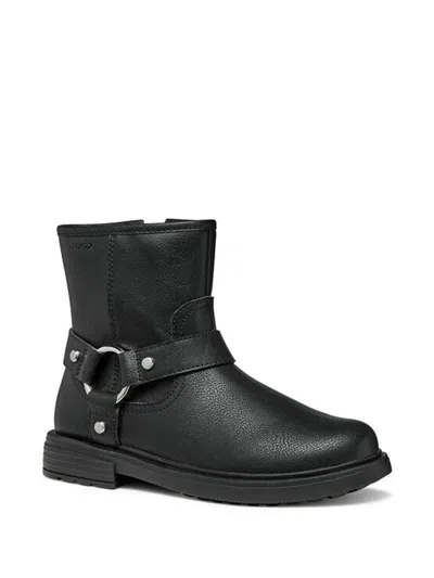 Geox Kids' Eclair Zip-up Boots In Black