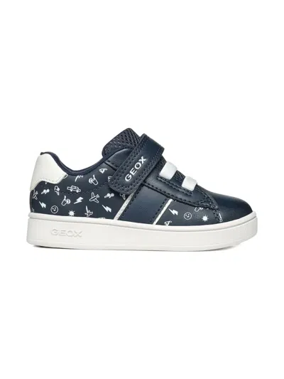 Geox Eclyper Patterned Sneakers In Black