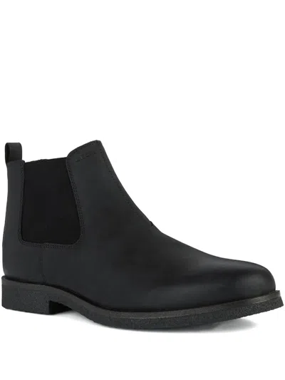 Geox Elastic-panel Chelsea Boots In Black