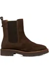 Geox Elasticated-panel Chelsea Boots In Brown