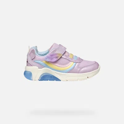 Geox Kids' Fadinlight Girl Lilac/multicolor In Lilac,multicolor