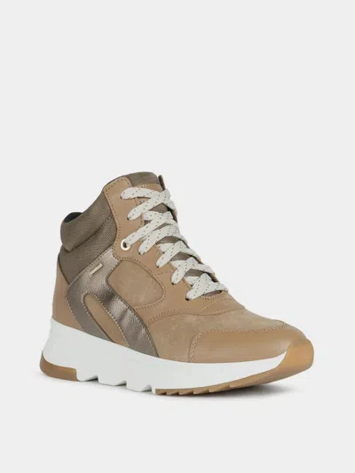 Geox Falena Abx Boots Women'stobacco Waterproof Round Toe Ankle Zogg1647 In Brown