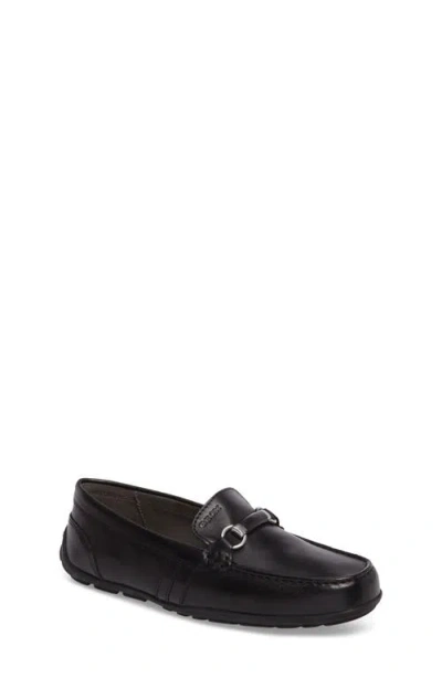 Geox Kids'  Fast 3 Bit Loafer In Black/black