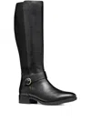 Geox Felicity Buckle Leather Boots In Black