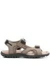Geox Flat Touch-strap Sandals In Neutrals