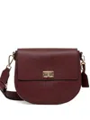 Geox Flavie Turn-lock Cross Body Bag In Burgundy