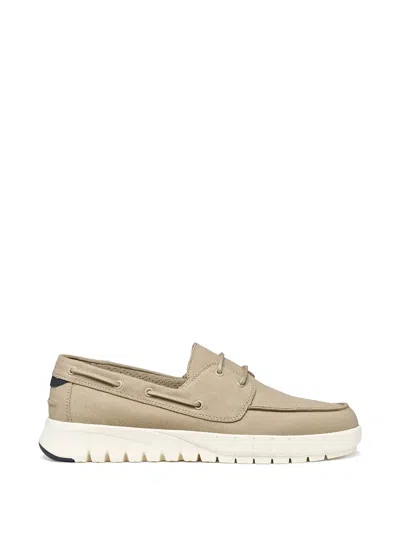 Geox Flextride Lace Fastening Boat Shoes In Neutral