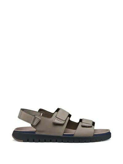 Geox Flextride S Touch-strap Sandals In Gray