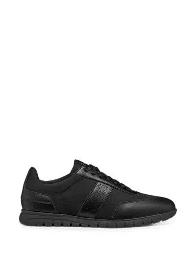 Geox Flextride Zero Panelled Lace-up Sneakers In Black